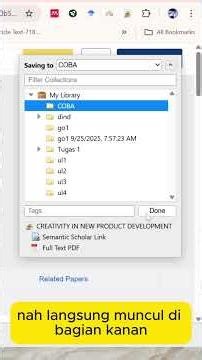 Tutorial Cepat !!! ​Sitasi Jurnal dari Semantic Scholar ke Zotero. #sitasiotomatis