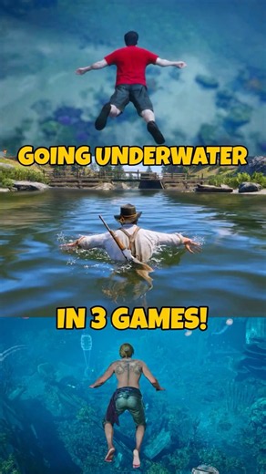 🌊What Happens if You Go Underwater in GTA 5 VS RDR2 VS AC Black Flag!