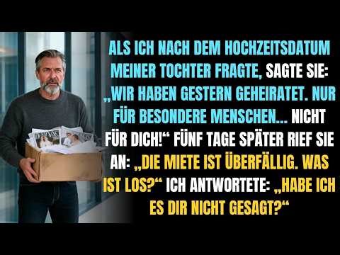Ich fragte meine Tochter nach der Hochzeit. Sie: „Gestern nur für besondere Menschen geheiratet“