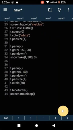 From Code to Snowflake Structure– Python Turtle Tutorial #shorts