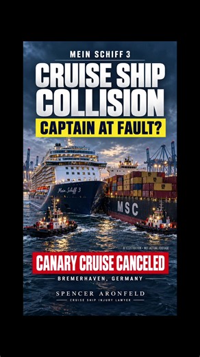 We discuss the recent incident where the Mein Schiff 3 cruise ship collided with MSC cargo ships in Bremerhaven, caught on video. The captain is now under investigation by maritime authorities, and the entire Canary cruise has been canceled due to the damage. We explore whether the captain is at fault, potential excuses like wind, and the legal implications if he deviated from maritime care standards. I'll keep you updated as the investigation unfolds. @TUI Cruises | Mein Schiff #cruise #cruises