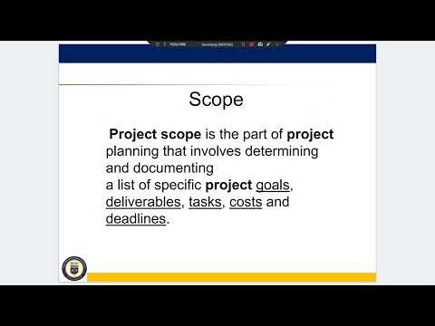 IT PROJECT MANAGEMENT LECTURE 4 : PROJECT SCOPE