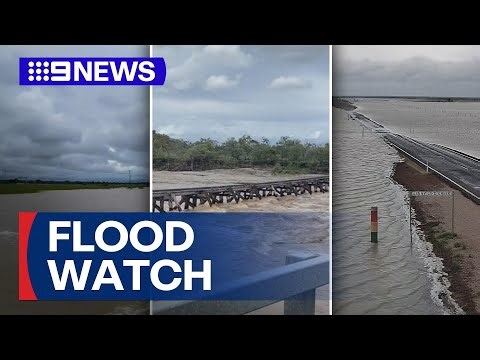 Records tumble as wild rain pummels Queensland's north | 9 News Australia