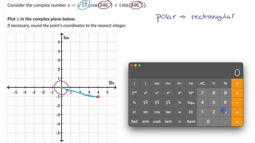 Converting a complex number from polar to rectangular form