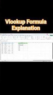 Vlookup Formula Explanation in short!