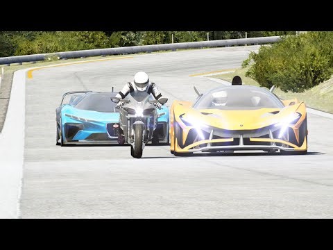 Kawasaki Ninja H2 vs Apollo Project EVO vs Bugatti Arrow Concept at Old SPA