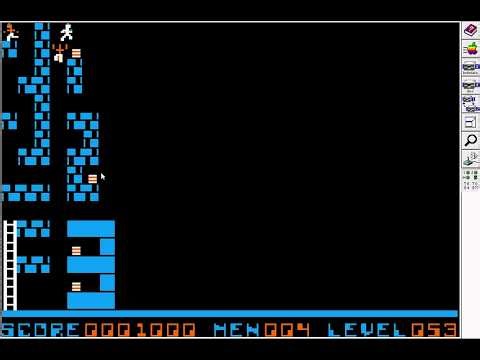 Championship Lode Runner Apple II Walkthrough part 0/10 Mechanics/strategy intro with bkgd lvls