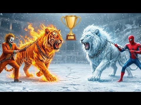 White Lion vs Tiger Fight | Who Wins The Ultimate Battle? 🦁🐅