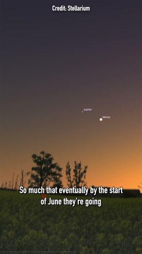 Venus and Jupiter will get closer together in May 2026 #shorts