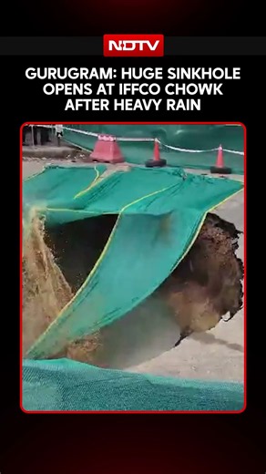 Gurugram’s IFFCO Chowk Hit By Huge Sinkhole After Heavy Rain