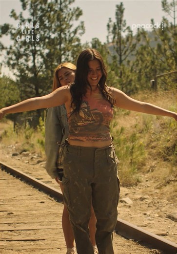 This is what falling in love looks like. #GirlsLikeGirls with a post-credits scene is streaming on Peacock. #MyraMolloy #MayaDaCosta #HayleyKiyoko #Romance