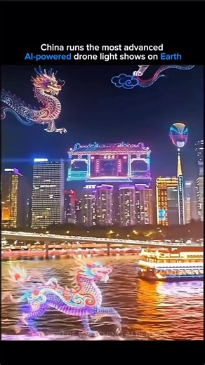 AI • Robotics • Future Tech on Instagram: "Coordinating thousands of drones to fly in perfect synchronization without crashes or delays is one of the toughest challenges in modern robotics. The drone light shows in Guangzhou achieve this through advanced AI-based swarm control. Each drone tracks its position with centimeter-level precision, while the system continuously adjusts flight paths in real time to counter wind and drift. Instead of traditional fireworks, these shows rely on large-scale