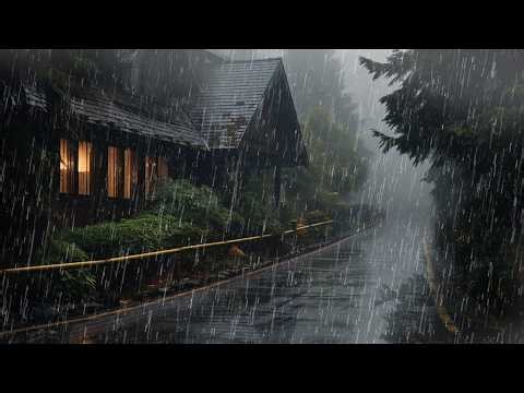 No Ads Rain Sounds for Sleeping - Rain on The Roof in the Foggy Forest - End Insomnia, Relax