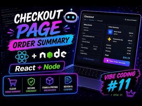 Build Checkout Page | Order Summary & Checkout Flow (React + Node) Vibe Coding #11