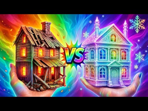 HOT vs COLD house Challenge! 🔥❄️ Extreme Aesthetic Makeovern by 123 GO! GLOBAL