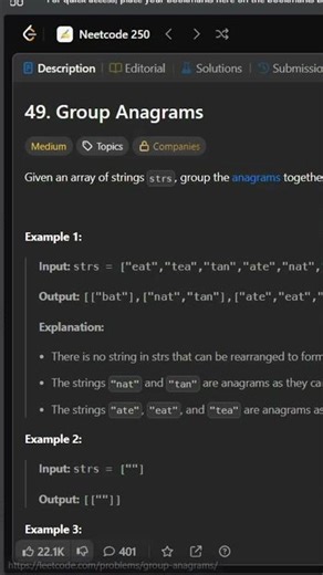 LeetCode 49 Group Anagrams in Java 🔥 #shorts