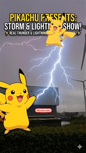 PIKACHU used THUNDERBOLT! ⚡️ Real Life Storm 😱 #pokemon