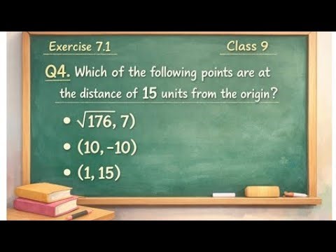 Class 9 Math Exercise 7.1 Q4 | Distance from Origin | Which Point is 15 Units Away? | 