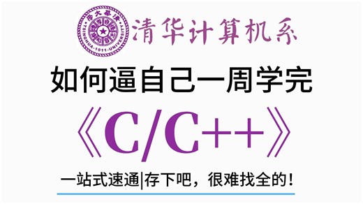 【整整198集】一站速通！这绝对是B站最全最细的清华大学C/C++零基础教程，小白逼自己一周学完，C/C++入门到大神！全程通俗易懂，学不会我退出IT界！