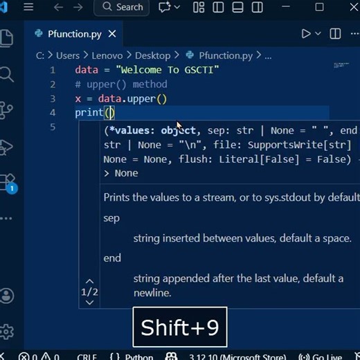 string upper function in python | upper() method #shorts #pythontricks #python.