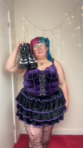 plus size gothic outfit idea 💜 #shorts #plussize #outfit