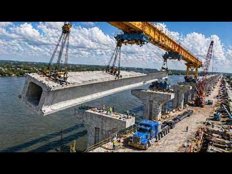 Watch This Giant Bridge Installed With Millimeter Precision! Mega Construction and Heavy Machinery