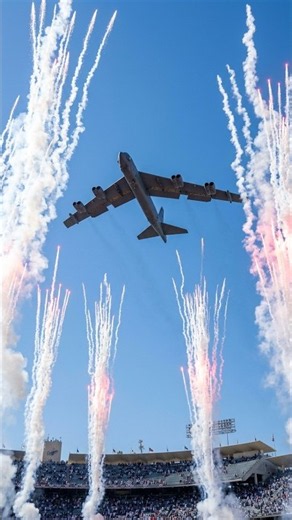 B-52 Bomber Flyover Los Angeles Dodgers Honoring Fallen U.S. A.F. Lt. Col. Gabriel Estrella in Crash