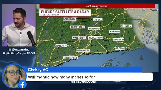 Stormtracker Meteorologist Anthony Carpino is LIVE with an update on how much snow we've seen so far today and when the winter weather will come to an end. How much have you seen so far? Let us know in the comments. | NBC Connecticut