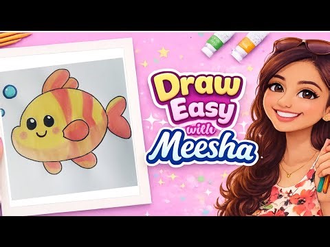 Easy Drawing Cute Cartoon Fish with acrylic Markers l How to draw Fish Step by Step for Beginners