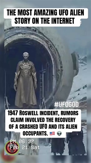 1947 Roswell incident, rumors claim involved the recovery of a crashed UFO and its alien occupants. UFO GOD UPDATE. # Will Trump disclose UFOs this year 2026? #alien #ufo #area51 #aliens #ufos PART 02 HERE ➡️ https://www.tiktok.com/t/ZThqxxdKN/ | UFO GOD