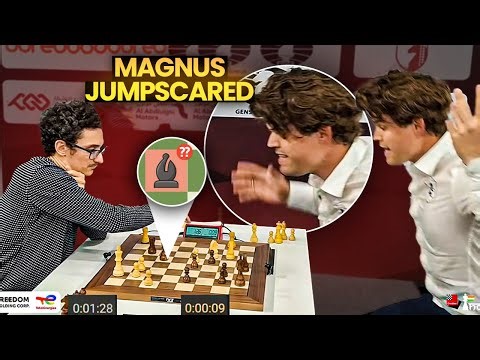 Magnus Carlsen JUMPS after INSANE Rook blunder 💀 🔥