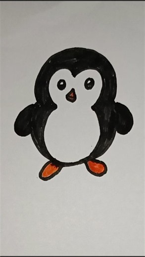 🐧 Cute Penguin Drawing | Easy & Fun Drawing for Kids 🎨 Kids World