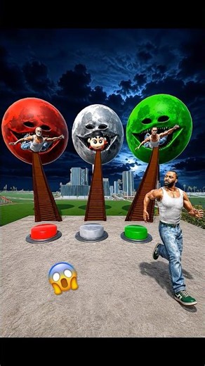 Franklin Vs Big 3 Moon Monster 😱 #gta #visitfranklin #franklin #sad #indianbikedriving3d