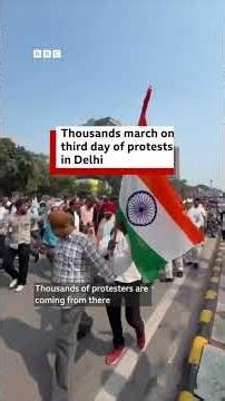 Thousands march on third day of protests in Delhi | BBC News India