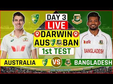 Australia vs Bangladesh 1st Test Live Score | AUS vs BAN 1st Test Day 3 Live Audio Commentary