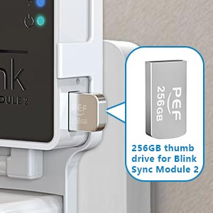 256GB Blink Sync Module USB Flash Drive & Outlet Wall Mount Kit With Short Cable For Local Storage Outlet Wall Mount For Blink Sync Module With Short Cable