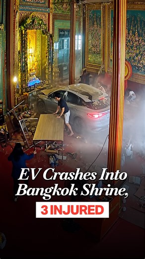3 Injured as 78-Year-Old Driver's Blackout Causes Electric Car Crash in Bangkok Shrine