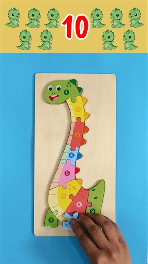 Dinosaur Puzzle 🦖| Learn Numbers | 10 Little Dinosaurs #supersimplesongs #toddlerlearning #shorts