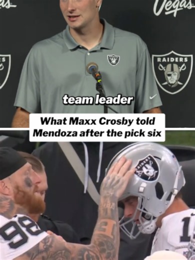 "We got your back." 🔥 (🎥: NFL) #fernandomendoza #raiders #maxxcrosb... | Raiders