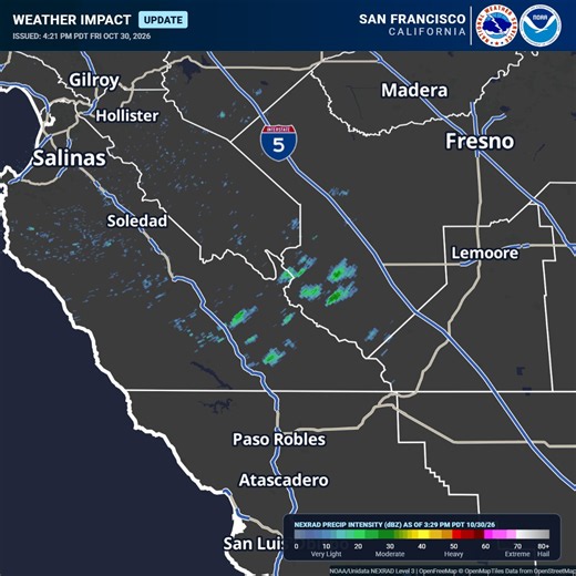 📡Daytime heating + instability + mountain lift = afternoon showers! 🌦️Scattered cells are popping along the Southern Diablo Mt Range. Developed cells may result in brief heavy rain. #cawx https://t.co/S9y3xijtZM