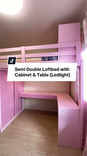Custom Semi Double Loft Bed with Cabinet and Table