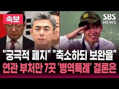 "궁극적 폐지" "축소하되 보완을"..연관 부처만 7곳 '병역특례' 결론은 / SBS 뉴스속보