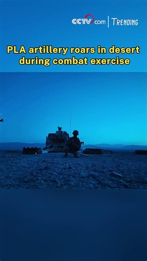 PLA artillery roars in desert during combat exercise