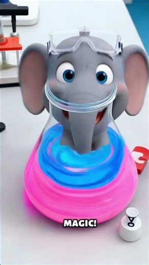 🧪 Elephant Toothpaste Experiment! #kidslearning #dadtok #educationalshorts
