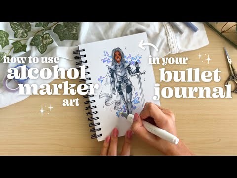 how i make alcohol marker art for my bullet journal !! ❄️ alcohol marker art tutorial and techniques