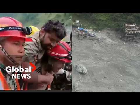 Nepal-Tibet floods: Renewed hopes as rescuers pull survivors from rubble