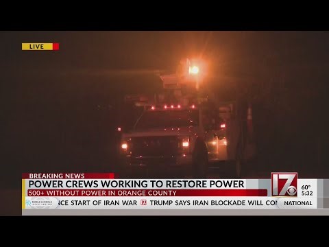 Crews work to restore Orange County power outage