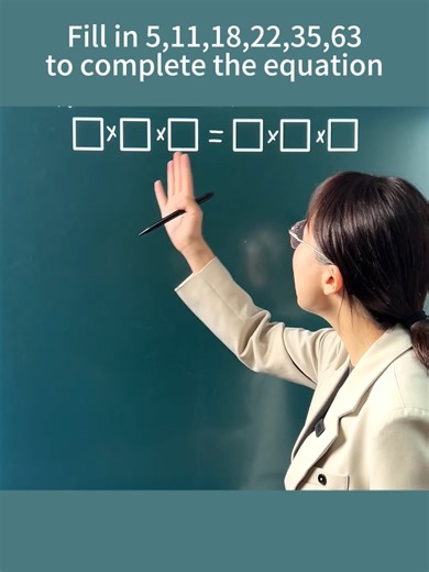 Fill in 5,11,18,22,35,63 to complete the equation #education #thinking #maths #math #mathematics #calculation #pattern #equation