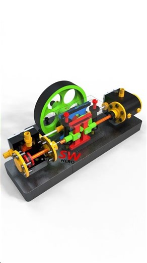 Understanding the Scotch Yoke Steam Pump #solidworks #cad #cadcam #Swhero