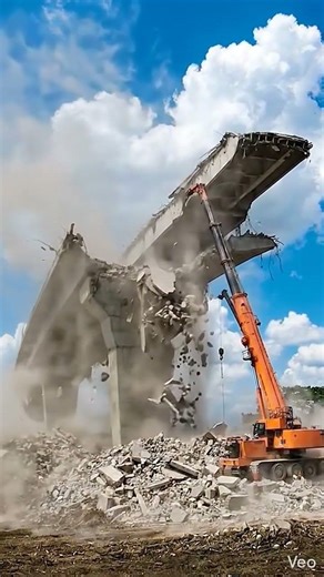 Catastrophic Bridge Collapse During Demolition #BridgeDemolition, #SevereCollapse